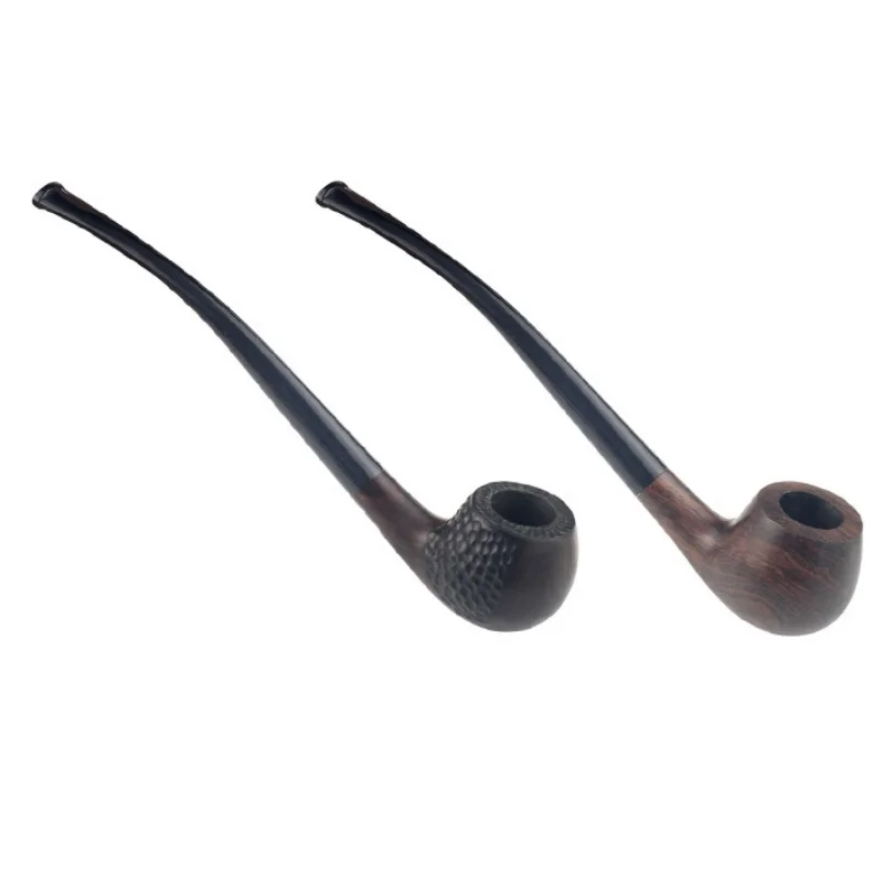 

2026New Classic Ebony Tobacco Pipe with 3mm Metal Filter Solid Wood Long Reading Pipe Cool Gadget for Men Cigarette Filters