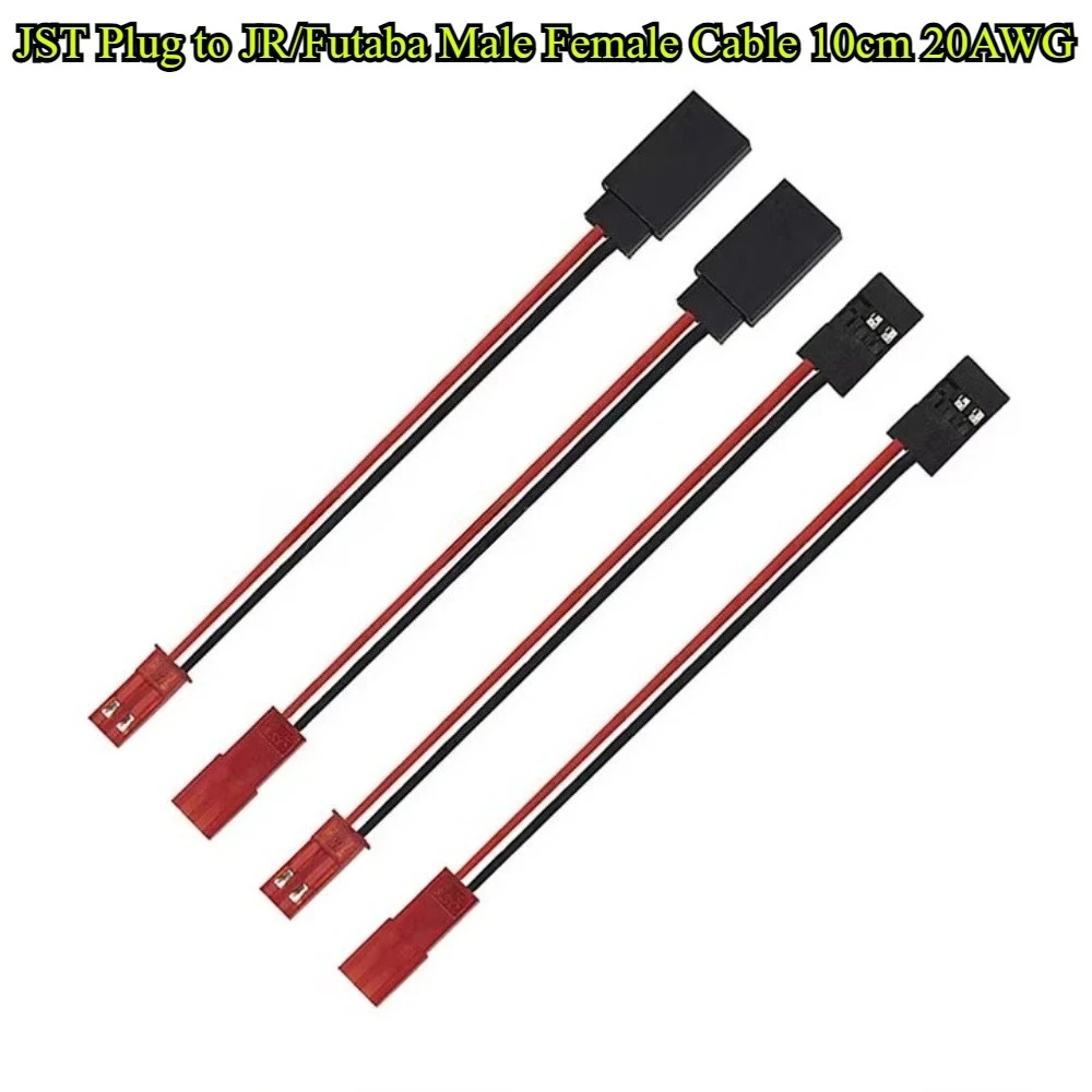 5/10個入り 10CM 20AWG JSTプラグ - JR・フタバコネクタ オス・メス ケーブル JR・フタバ サーボアダプターワイヤー RC飛行機・ヘリコプター・車用