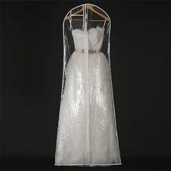 Transparent  Yarn Wedding Dress Dust Cover With Zipper Bride Gown Storage Bag Garment Clothing Case Clothes Dustproof Cover