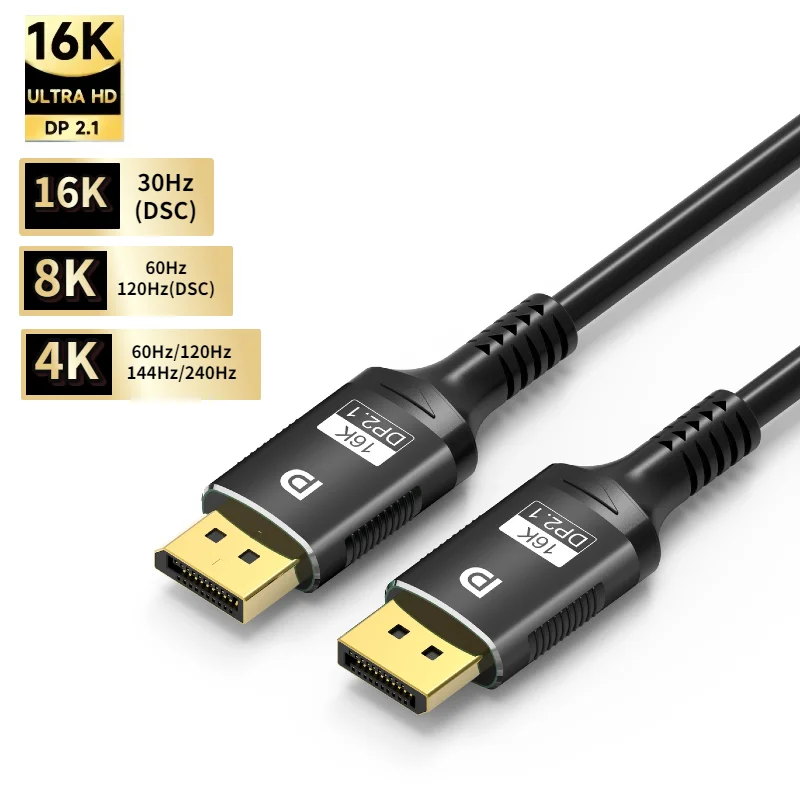 16K DP 2.1 8K @ 120Hz 4K @ 240Hz 80Gbps Video Audio Displayport Kabel Display Port Adapter voor PS5 RTX 3080 Laptop PC TV