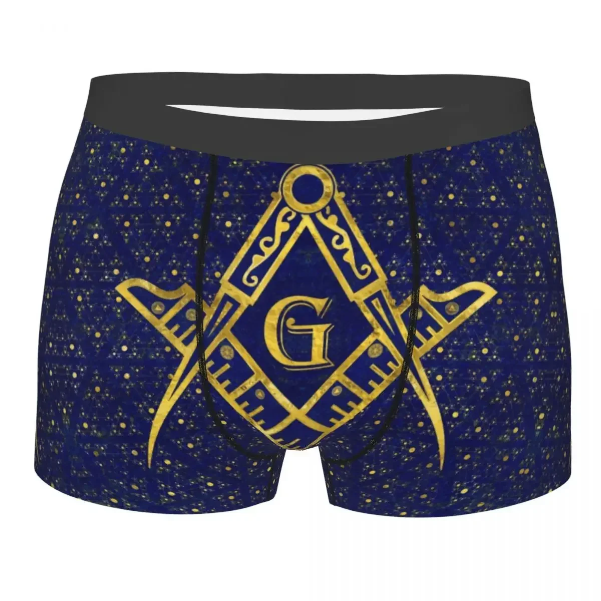 Male Fashion Freemasonry Symbol Underwear Masonic Mason Freemason Boxer Briefs Breathable Shorts Panties Underpants