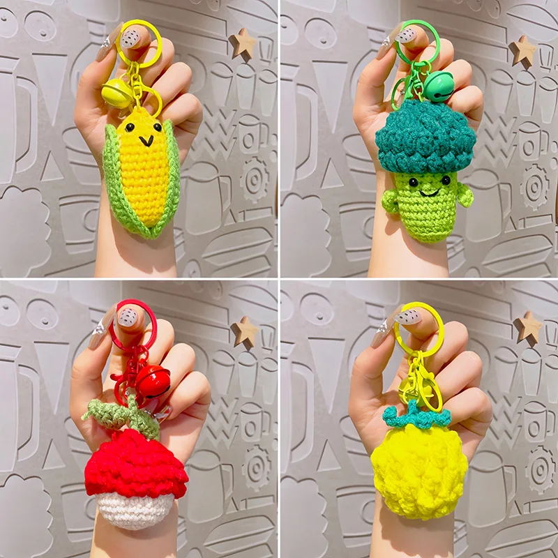 

Сумка унисекс, подвески, милые улыбающиеся лица, овощи, фрукты, каваи, милая вязанная крючком сумка ручной работы, аксессуары, многофункциональные брелки