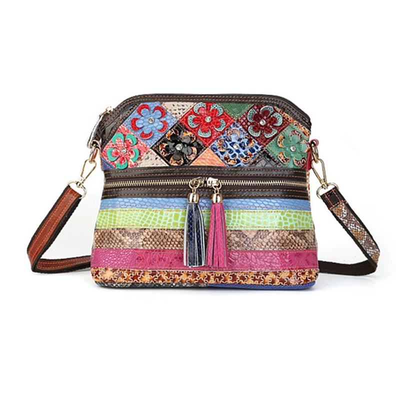 

Nesitu, высококачественные винтажные женские сумки через плечо из натуральной кожи с цветочным принтом, модная сумка для телефона m88