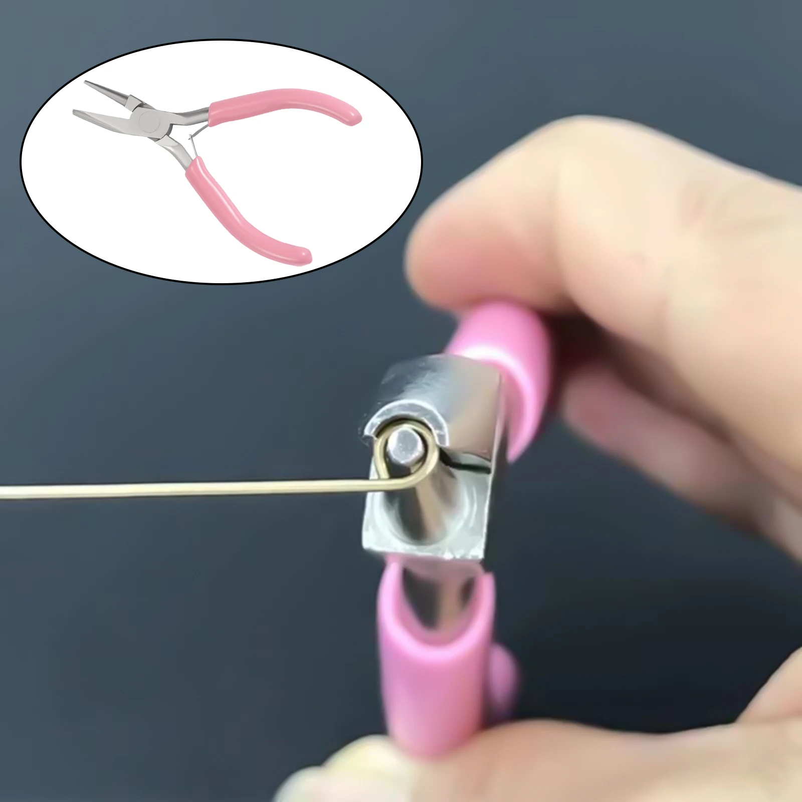 Pink Mini Pliers Alloy Steel Wire Winding Precision Tool for DIY Beading and Jewelry Making Crafting Manual Tools