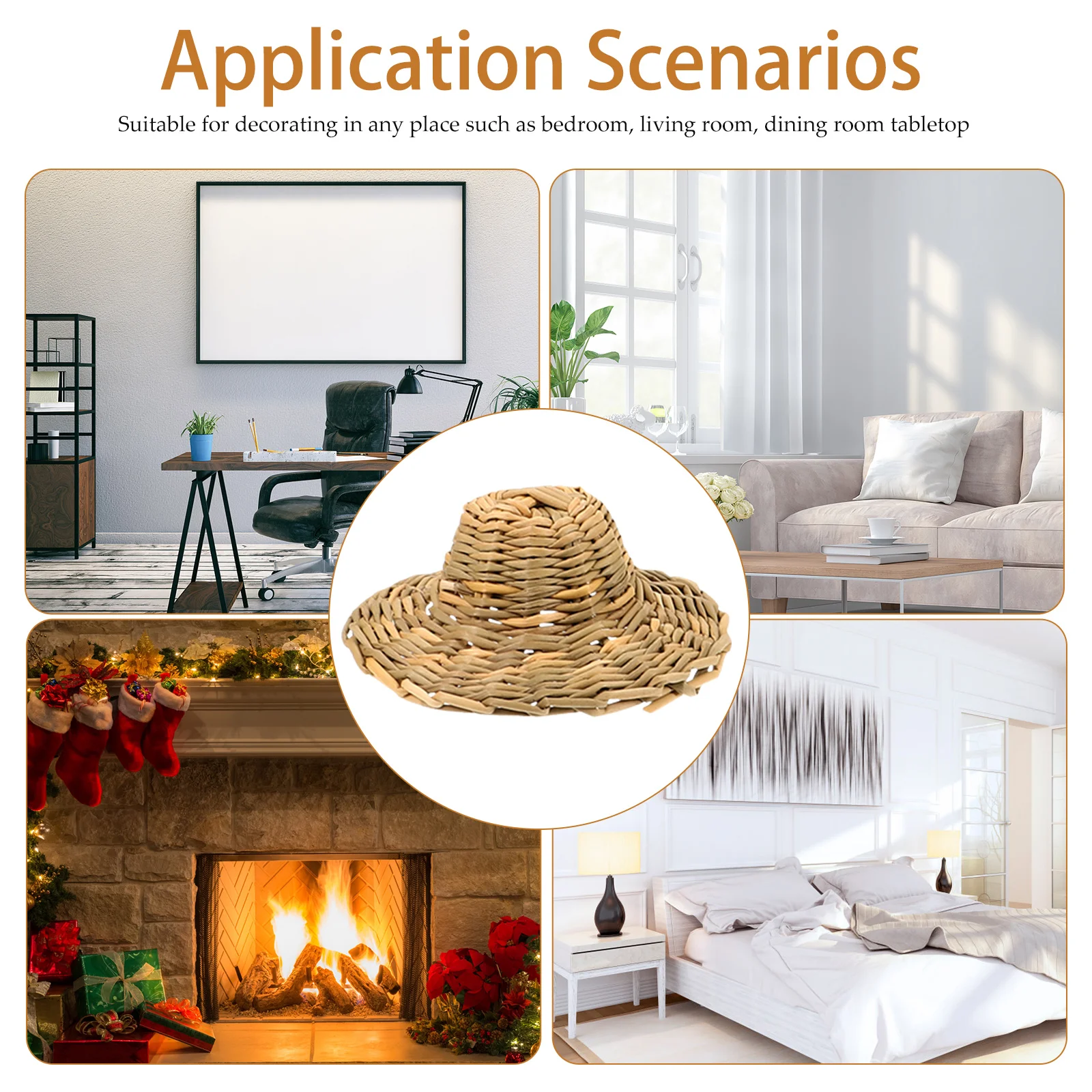 5Pcs Mini Woven Straw Hats Small Sombrero Craft Hats for Gift Desktop Decor Photo Props Mini Straw Hat Small Sombrero Hat