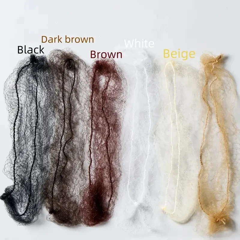 10/60 Buah Jaring Rambut Nilon Tahan Lama untuk Alat Gaya Rambut Sanggul Hitam Krem Coklat 5Mm Jaring Rambut untuk Wig Jaring Penata Rambut Jaring Rambut