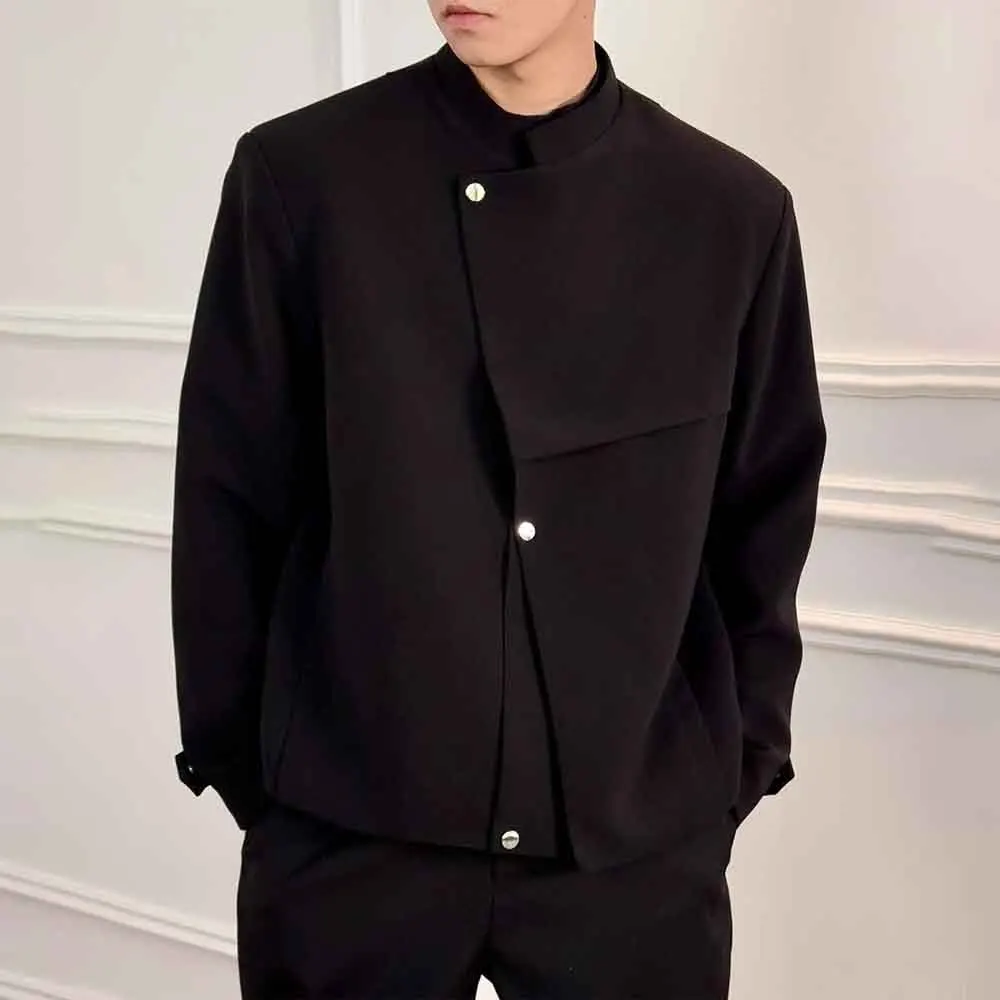 

Новая зимняя мужская куртка с косой планкой и длинными рукавами, китайский стиль, модный тренд, свободные нишевые мужские топы для отдыха на улице, 2025 г.