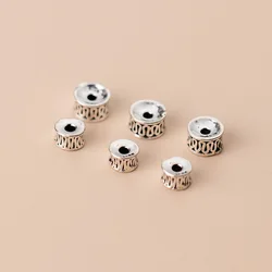 1pc 100% 925 Sterling Silver Curve Design Wheel Loose Beads 7mm Handmade Prayer Space Silver Beads DIY Fancy Jewelry Findings
