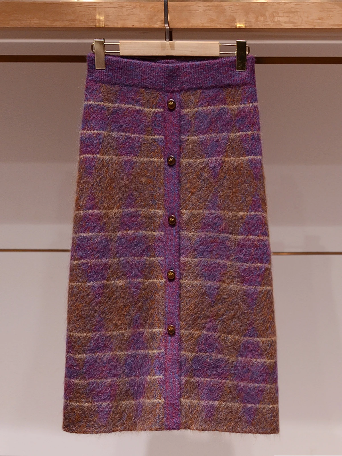 

Новая зимняя женская юбка миди с высокой талией, вязаная, в полоску, винтажная, фасон «русалка», с эластичным поясом