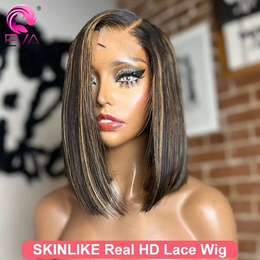 

Eva Hair 2x6 HD Lace Closure Wig Invisible Swiss HD Lace 6inch Deep Parting Human Hair Short Bob Wigs 2x6 HD Lace Wig For Women