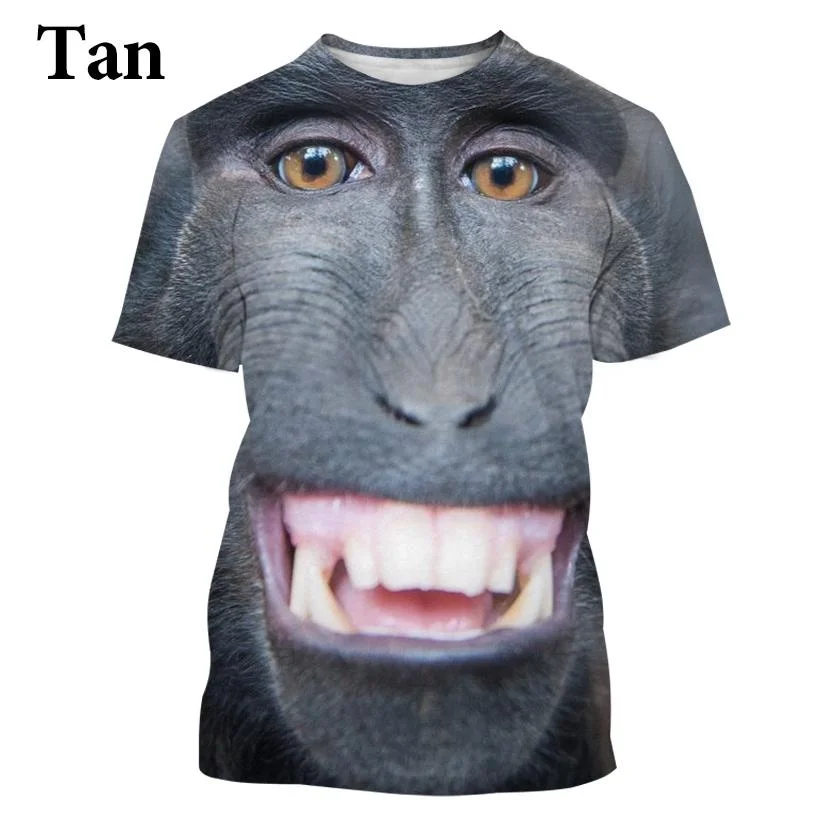 Fashion Casual Orangutan Monkey T-shirt 3d Printing Funny Hip-hop T-shirt Animal Personality Hip-hop T-shirt