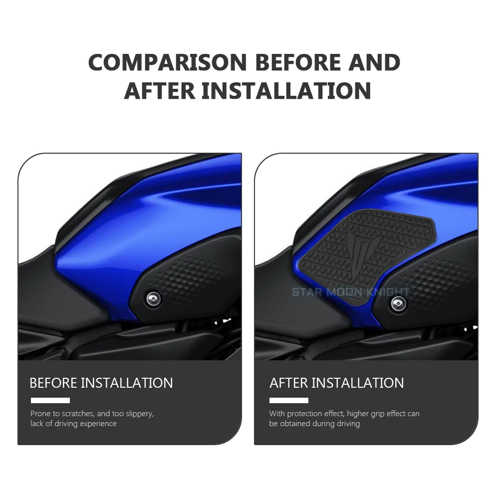 Motorcycle Accessories Fuel Tank Pad Stickers For Yamaha MT 07 MT-07 MT07 2021 2022 2023 2024 Side Anti Slip Tankpad