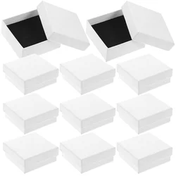 12pcs Necklace Gift Box Necklace Pendant Boxes Earring Storage Case Reusable Jewelry Packaging Boxes for Gifts White Bracelet Ne