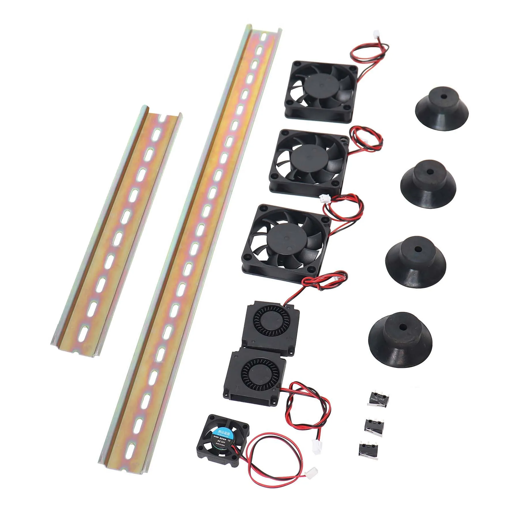 Blurolls Ender 3 NG Convertion Upgrade Electronics Kit with 6015,3010 and 4010 Fans Rubber Feet Din Rail