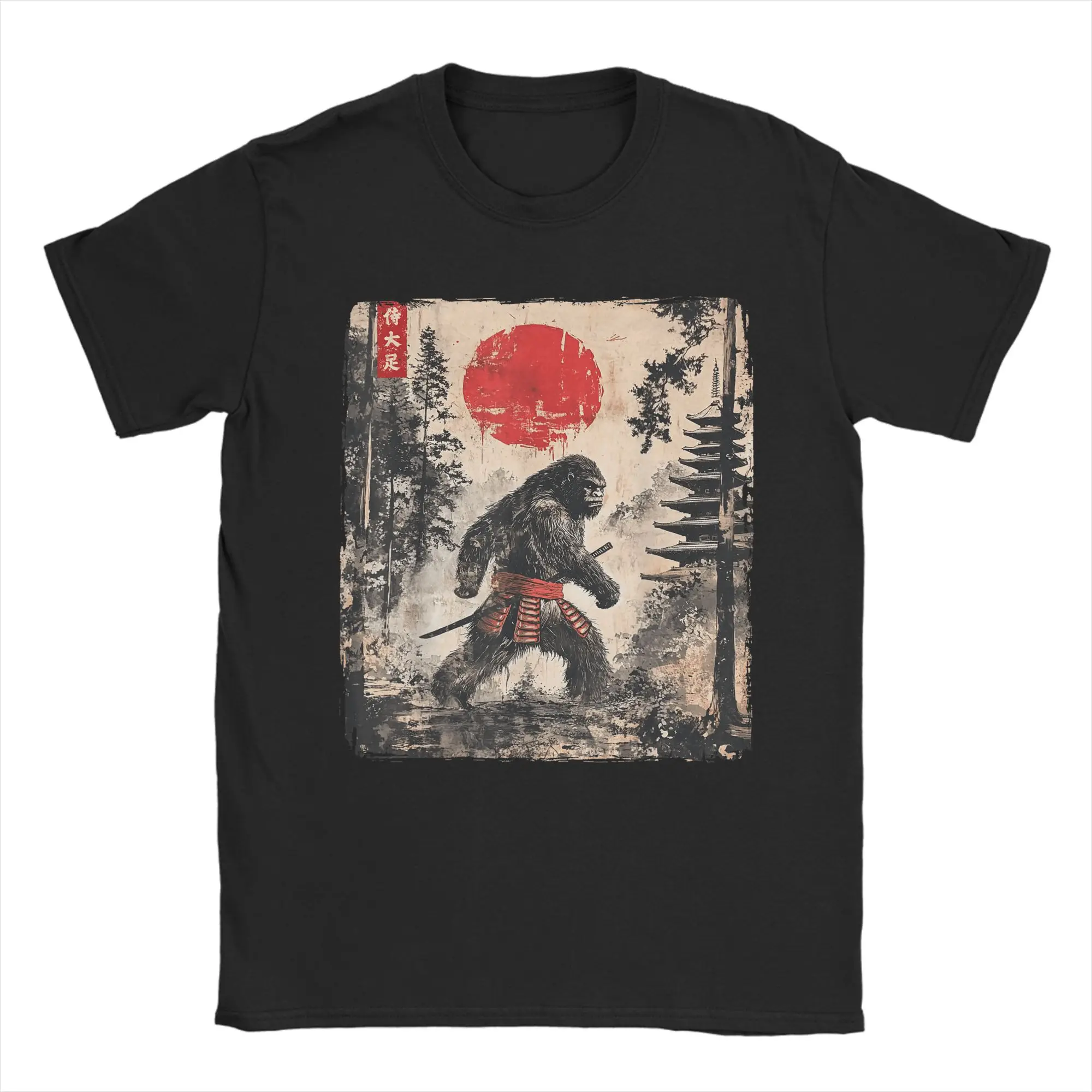 الساموراي بيج فوت اليابانية الجرافيك Ukiyoe تي شيرتات عجيبة للرجال الجدة تي شيرت Crewneck قصيرة الأكمام تي شيرت جديد وصول بلايز