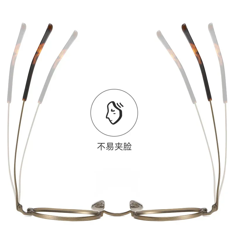 Occhiali classici rotondi in titanio retrò Montatura per occhiali da vista di lusso alla moda per uomo Donna Occhiali da vista con montatura per miopia ovale vintage