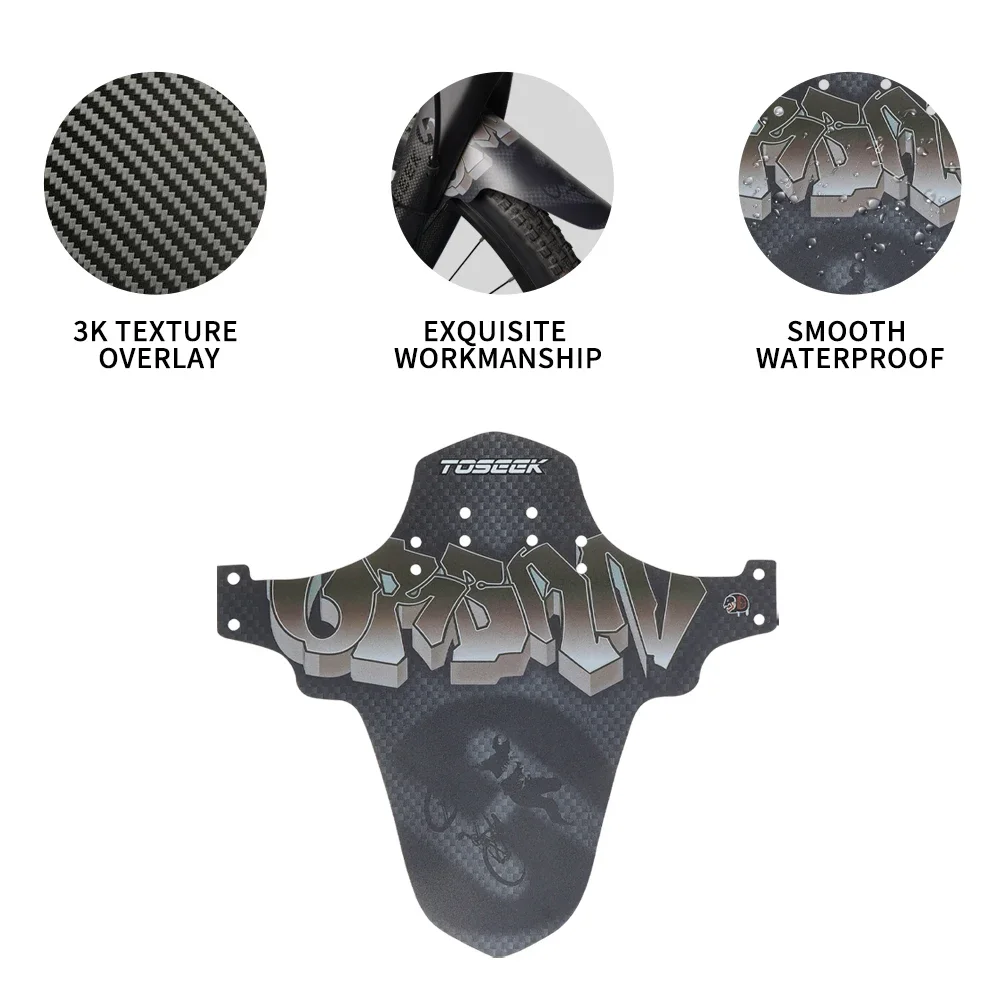 TOSEEK Bicycle Fenders Bike Mudguard Fiber Plastic Front Rear MTB Mountain Bike Wings Mud Guard Cycling Accessories PP Material
