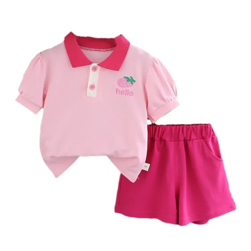 Terno de camiseta e shorts para bebês, traje esportivo casual infantil, roupas infantis, roupas de treino infantis, roupas de verão, novas, 2 peças