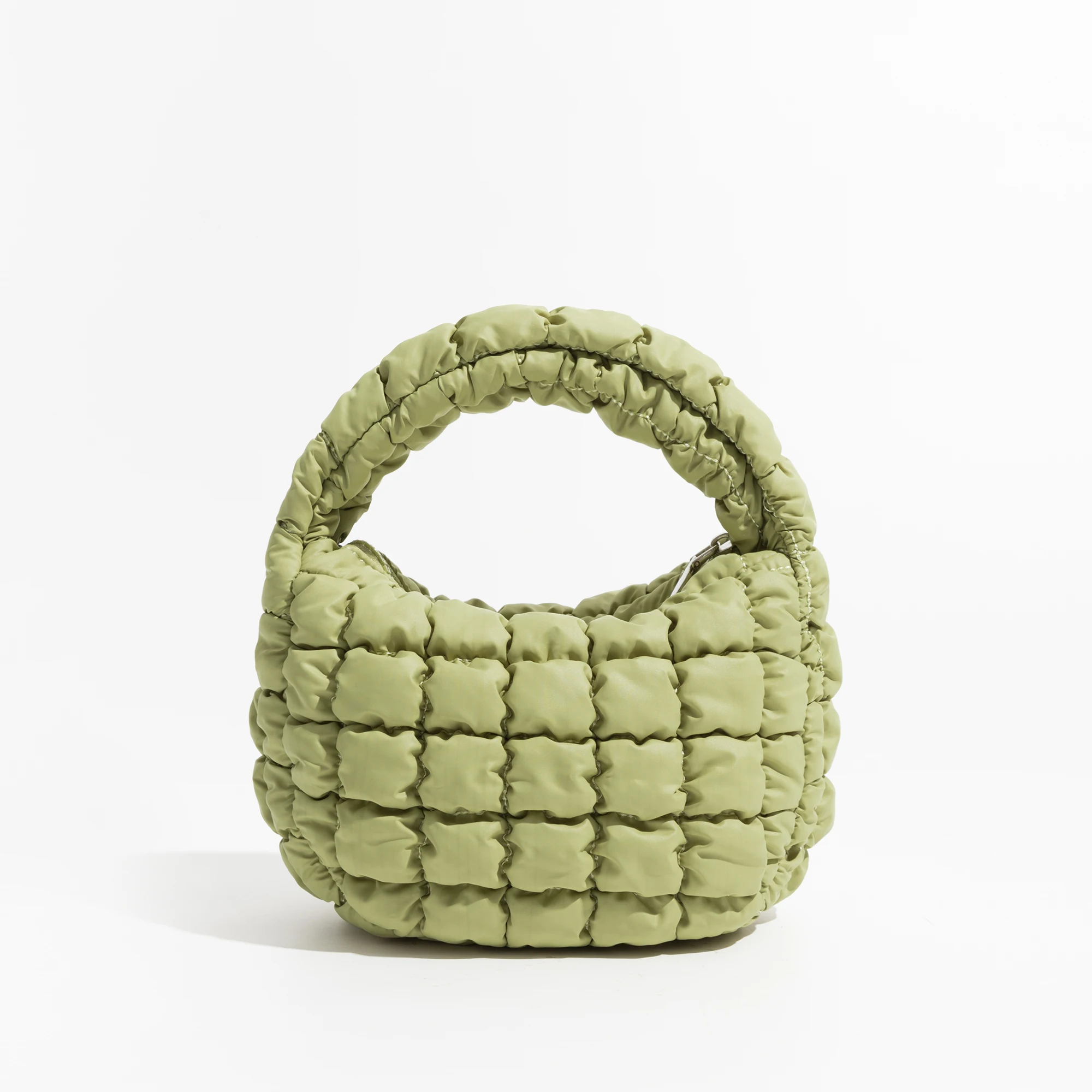 KOKOPEAS-Bolso de mano plisado acolchado pequeño para mujer, bolso de hombro femenino, bolso de compras trenzado