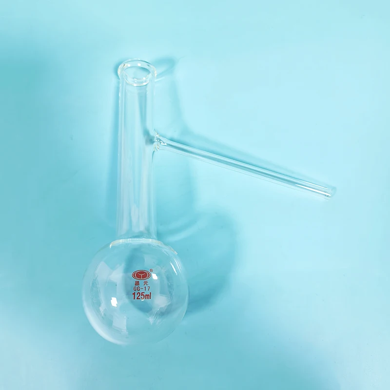 CHANGYUAN Distilling flask with side tube, Distillation flask with branch, Round-bottomed flask with side glass tube