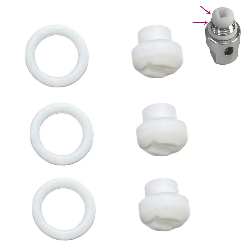 3 Set Mocha Pot Valve Core Silicone Seal Ring and Pressure Booster Plug for 2Cup/4Cup Dual Valve Moka Pot Upper Top Chamber Part