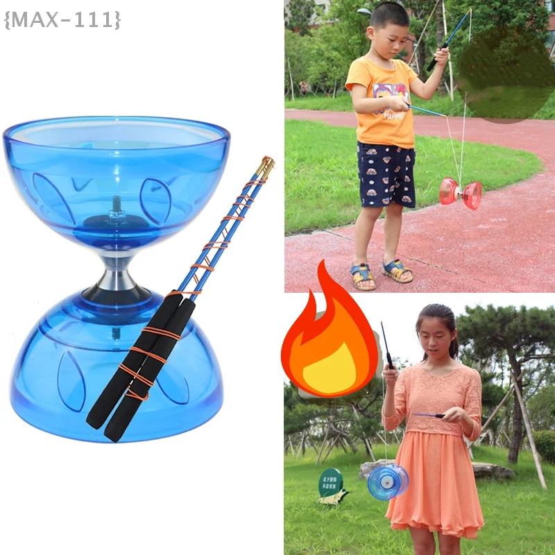 

1 комплект, набор Diabolo с двойной головкой и палочками, китайское йо-йо для фитнеса и игр на открытом воздухе для детей и взрослых