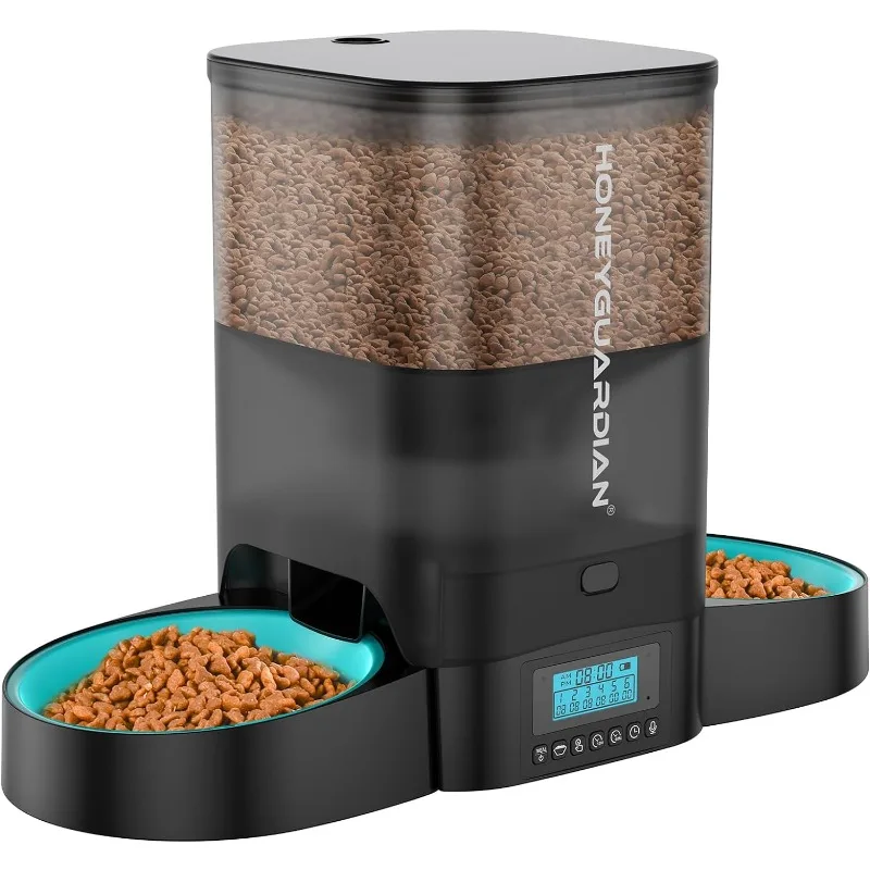 

HoneyGuaridan Automatic Cat Feeder for Two Cats,3.5L Cat Food Dispenser,Slow Feeder Bowl,Timed Cat Feeder Programmable 1-6 Meals