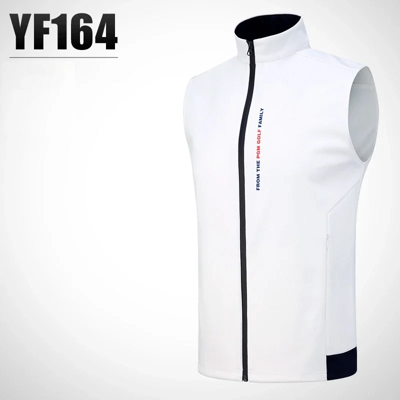 PGM Golf Men\'s Sweater Autumn Winter Windproof Vest Warm Stand Collar Vests Golf Clothing Men sports Golf Wear YF164