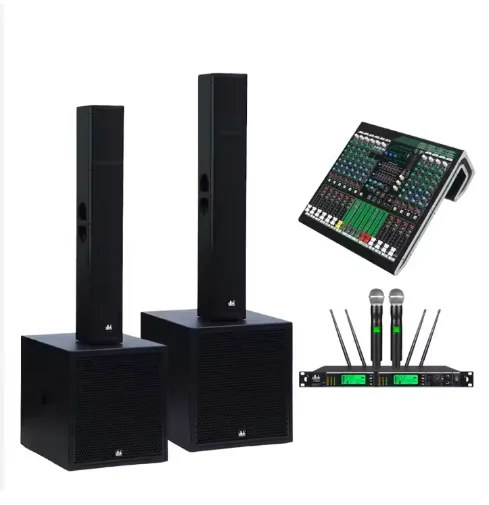 %^LA System Two-Way Speaker Column With 18 Inch Active Subwoofer Outdoor Line Array Column And 900W Powered Subwoofer