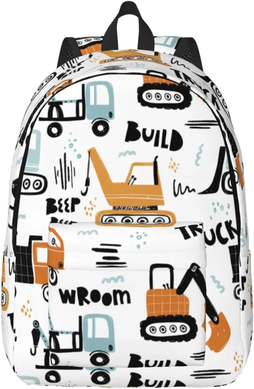 Backpack Casual Lightweight Cartoon Truck Laptop Backpack Men Women Travel Bag Outdoor Canvas Daypack