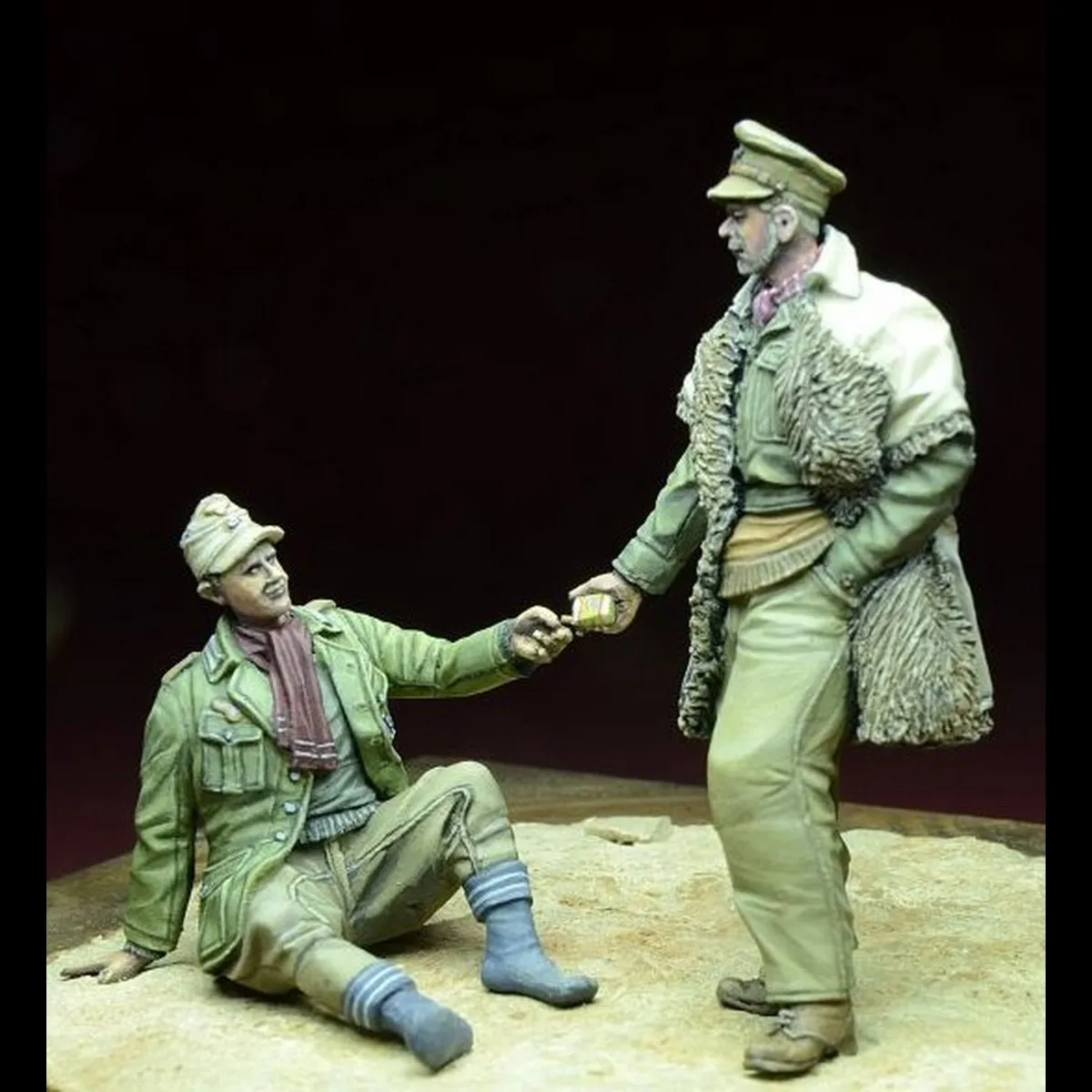 Kit Model Tidak Dicat Resin 1/35, Perwira Angkatan Darat Inggris dan Tahanan Perang Korps Afrika Belum Dirakit dan Tidak Dicat GK, 1496R