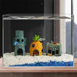 Cartoon Fish Tank Decoration Character Jewelry Simulation Resin Pineapple House Fish Tank Decoration Escape Rest Aquarium