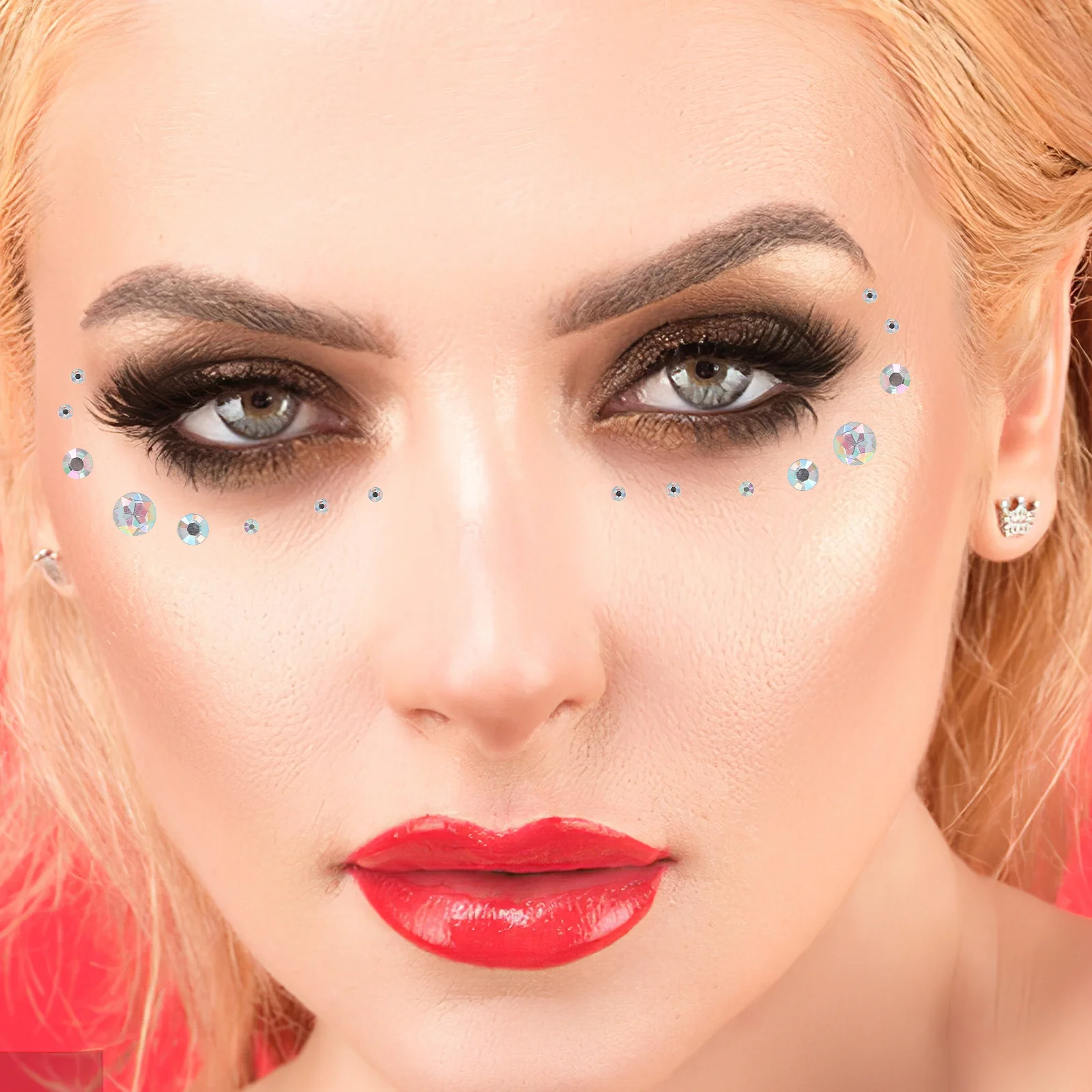 

10pcs 10 Sheets Adhesive Face Rhinestones Sticker Flatback Makeup Gems For Festival Party Body Jewels Decals Bling Nail Art