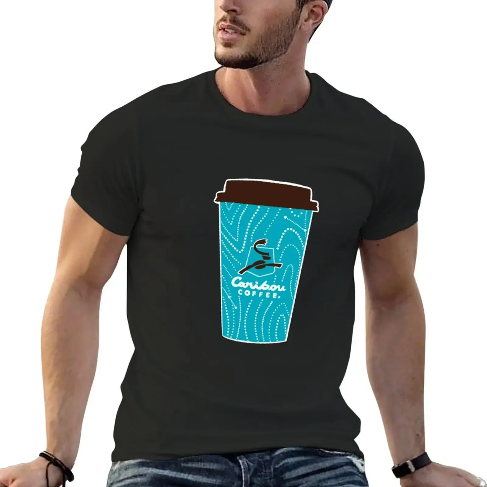 Caribou Coffee Cup T-Shirt anime clothes cute tops mens funny t shirts