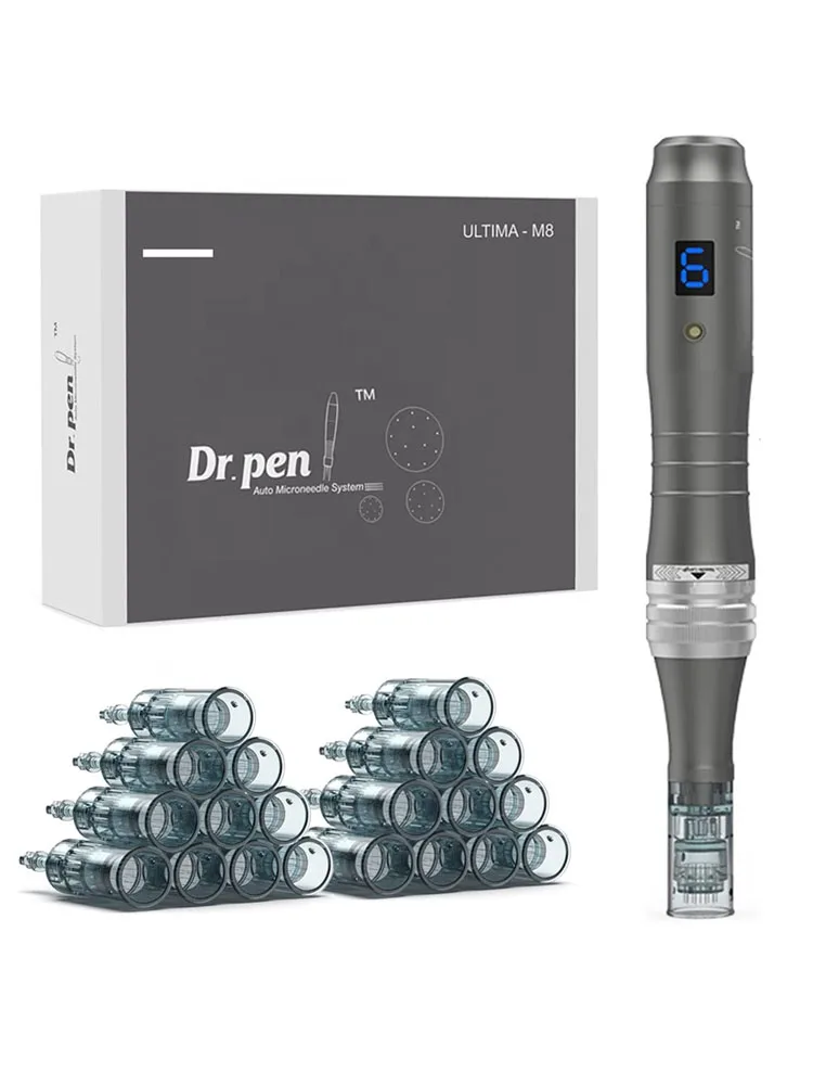 nouveau-drpen-m8-type-c-rechargeable-sans-fil-dermapen-microneedling-mts-machine-soin-de-la-peau-avec-22-cartouches-d'aiguilles