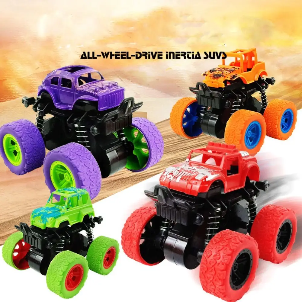 Pull Back Four-wheel Drive Stunt Car Rotated With 360° ABS Material Graffiti Off-road Vehicle Inertial Rotation 9 Styles