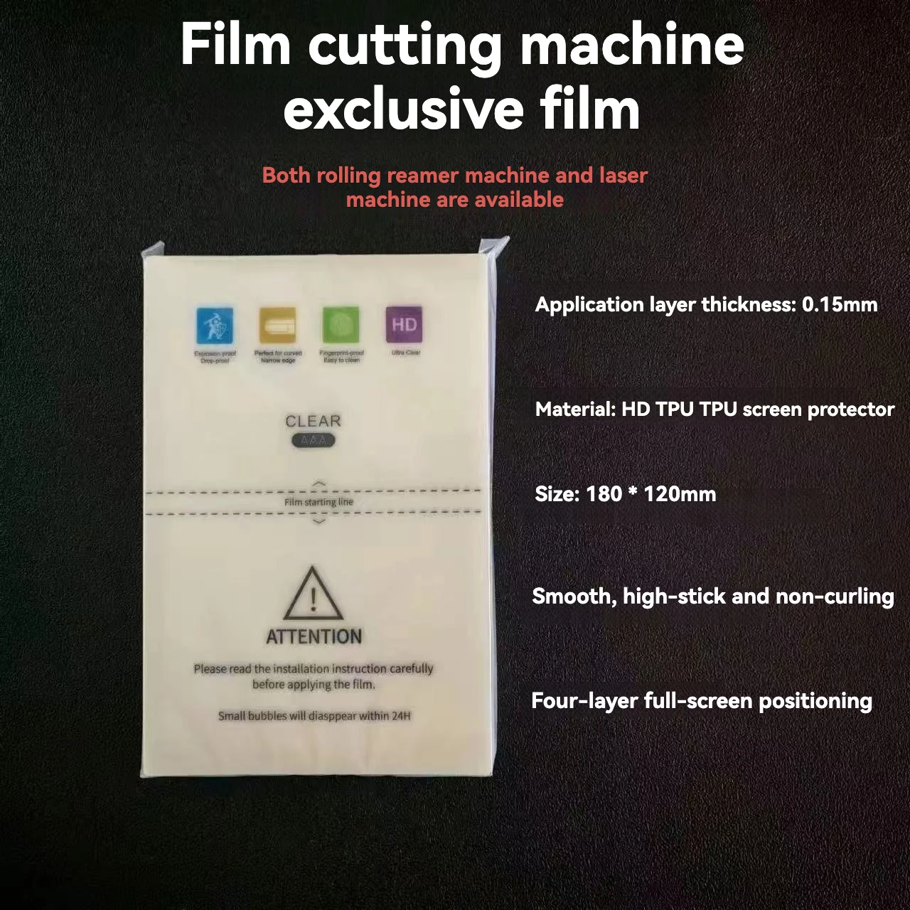 

50 Pcs 8-inch Cutting Machine Special Film - HD Smooth TPU Hydrogel Film, Universal Cutting Screen Protector for Wholesale