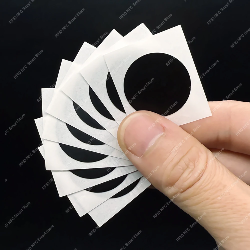 Black Ntag 215 NFC Phone Available RFID Tags Stickers Adhesive Label NFC Ntag215 Self-adhesive Tag 13.56MHz ISO14443A Sticker