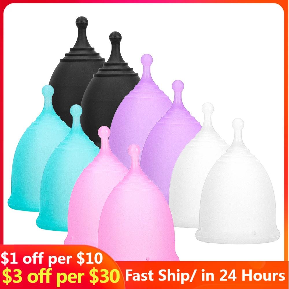 

2PCS Feminine Hygiene Menstrual Cup Medical Grade Silicone Period Cup Copa Menstrual de Silicone Medical Reusable Menstrual Cup