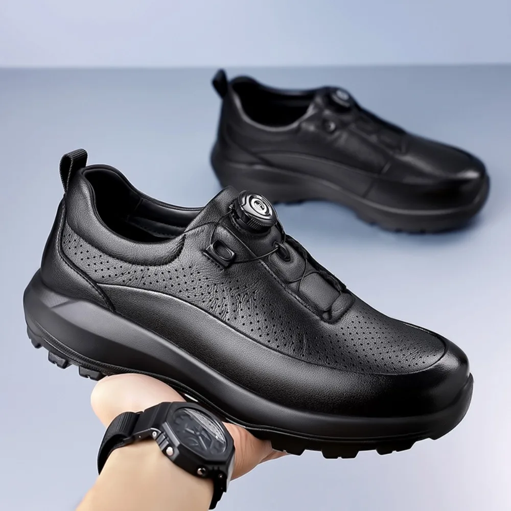 All-match Men Walking Sneakers New Fashion Leather Treking Footwear Comfortable Man Casual Shoes Non-Slip Trainers Hiking Shoes