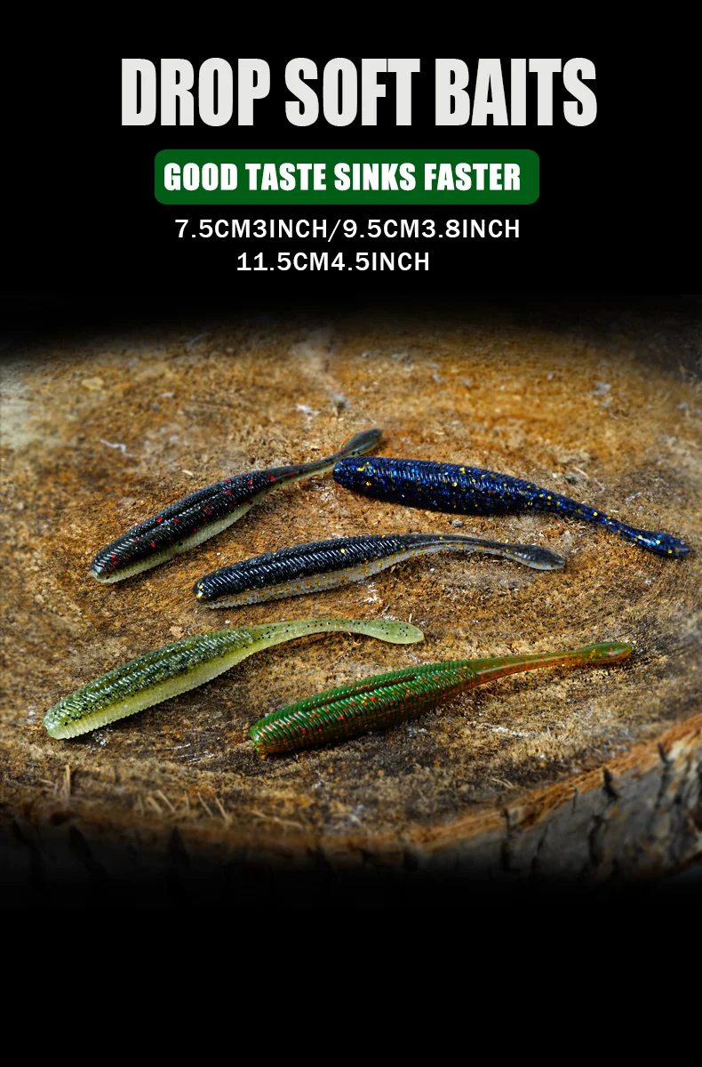 SUNMILE Angelköder Drop Soft Baits 7,5/9,5/11,5 cm Soft Lure Iscas Kunstköder Leurre Louple für Bass Pike Fishing Baits – Detail 1