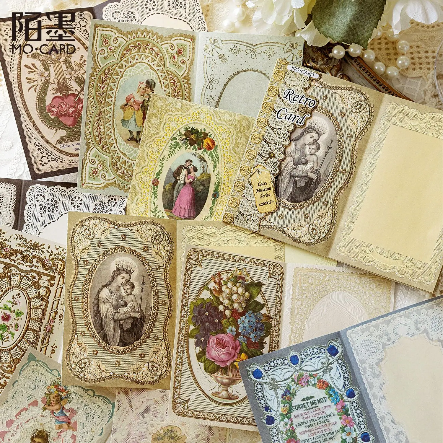 20 pcs Lace Pattern Memo Pad | DIY Album Embellishment & Scrapbook Craft Paper