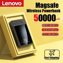 Lenovo-Banco de energía inalámbrico magnético, 50000mAh, 22,5 W, PD, carga rápida, portátil, para iPhone, Samsung, Huawei, Macsafe