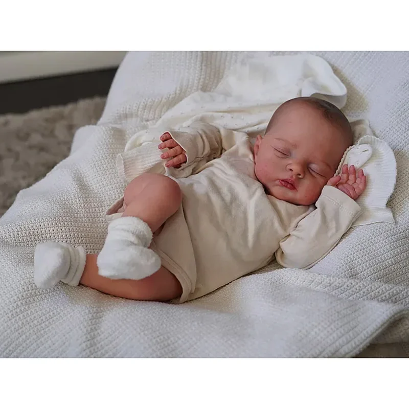 Reborn Bebe Doll Irys Handmade 3D Skin Multiple Layers Painting Collectible Lifelike Art Doll With Draw Hair 18''
