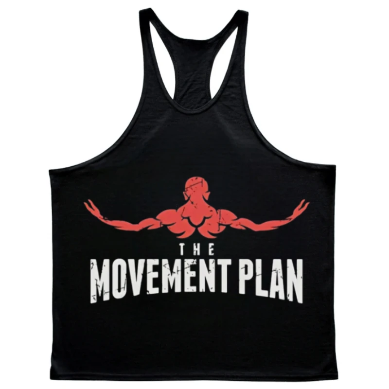 

Жилет для фитнеса, бодибилдинг, спортивный принт, свободный повседневный мужской жилет без рукавов для тренировок I-типа, жилет на слинге для спортзала