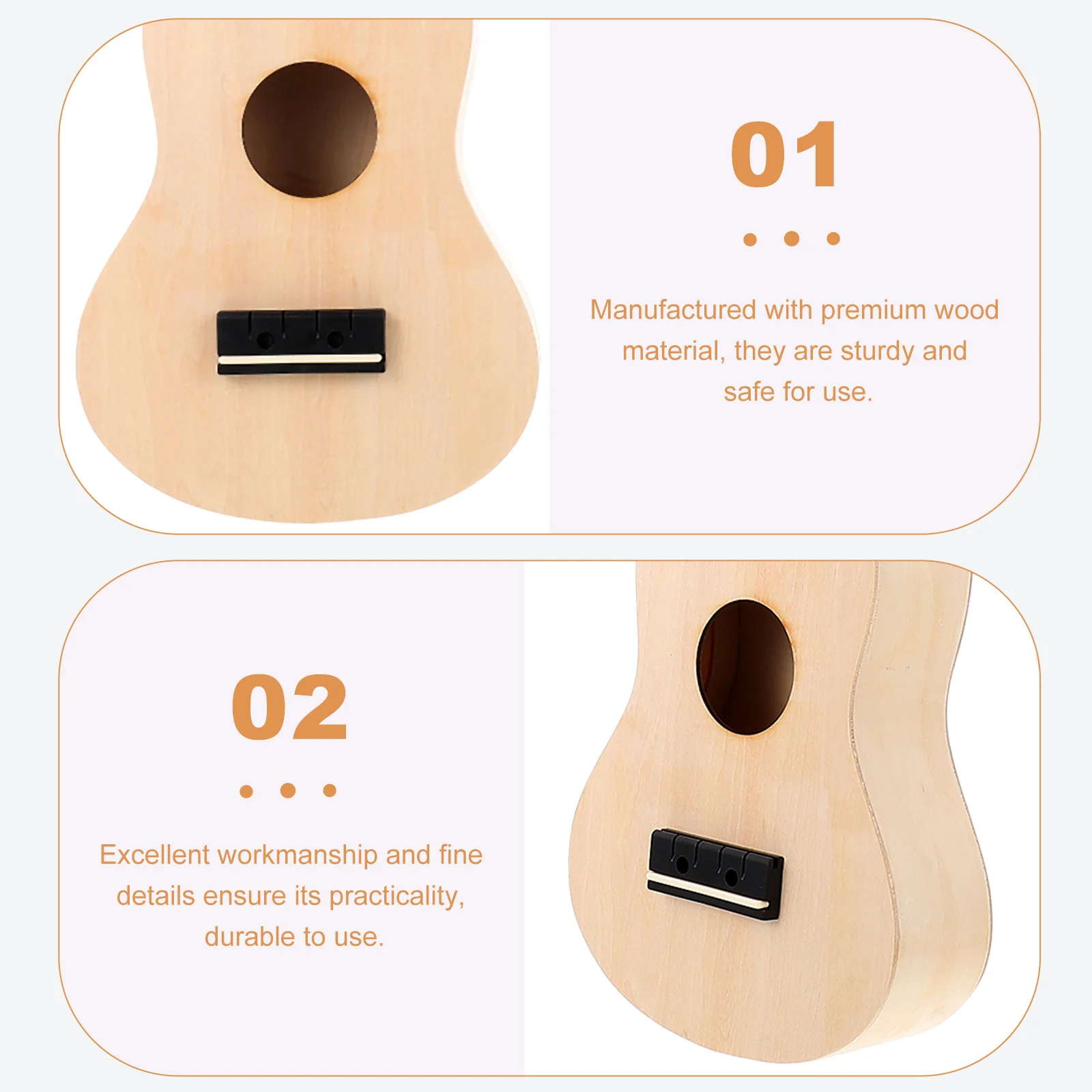 

Ukulele Suit Fretboard Adults Guitar for Toddlers DIY Crafts Accessories Hand Made Kit Doodle Graffiti