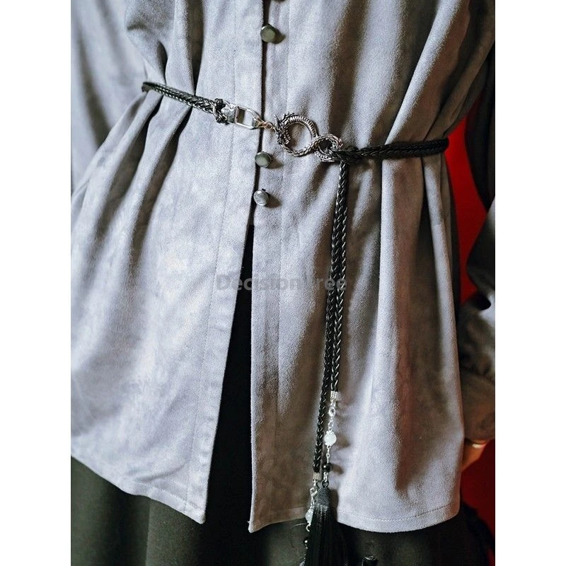 2025 retro design sense tassel belt chinese style vintage temperament waist accessory ethnic characteristic woven frenulum belt