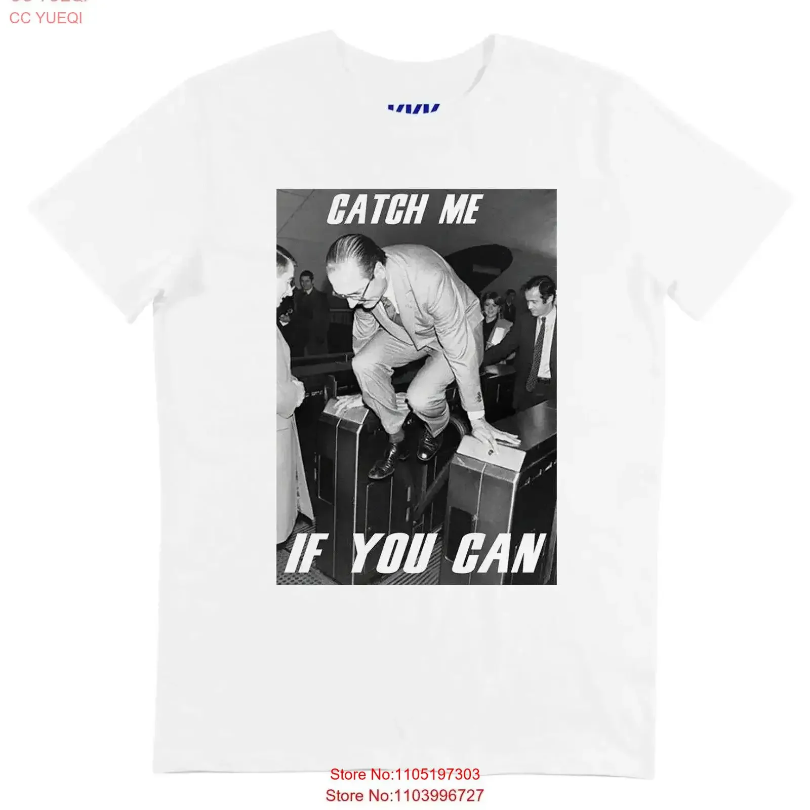 جاك شيراك مترو قبضني إذا كنت تستطيع قميص أبيض مقاس S M L XL قمة الموضة المغسولة العتيقة للارتداء اليومي الأنيق #1