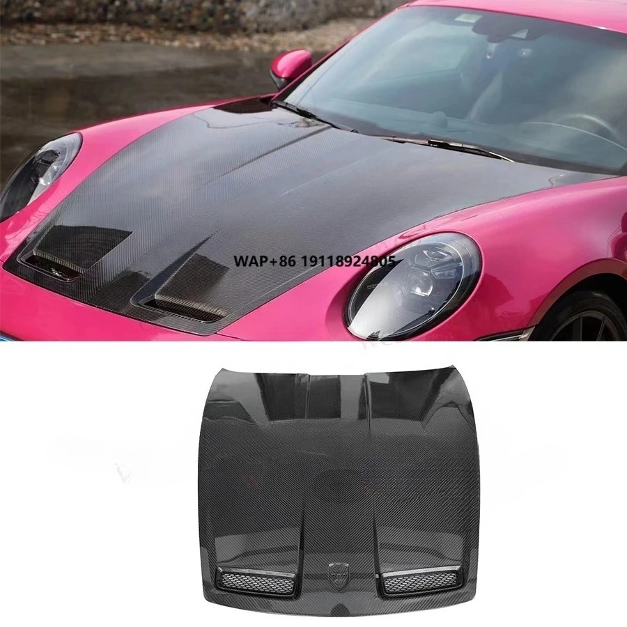 

High Quality Carbon Fiber GT-3 Style Front Hood for 911 992 2019+ Fronr Bumper Engine Hood Bonnet Cover Bodykit