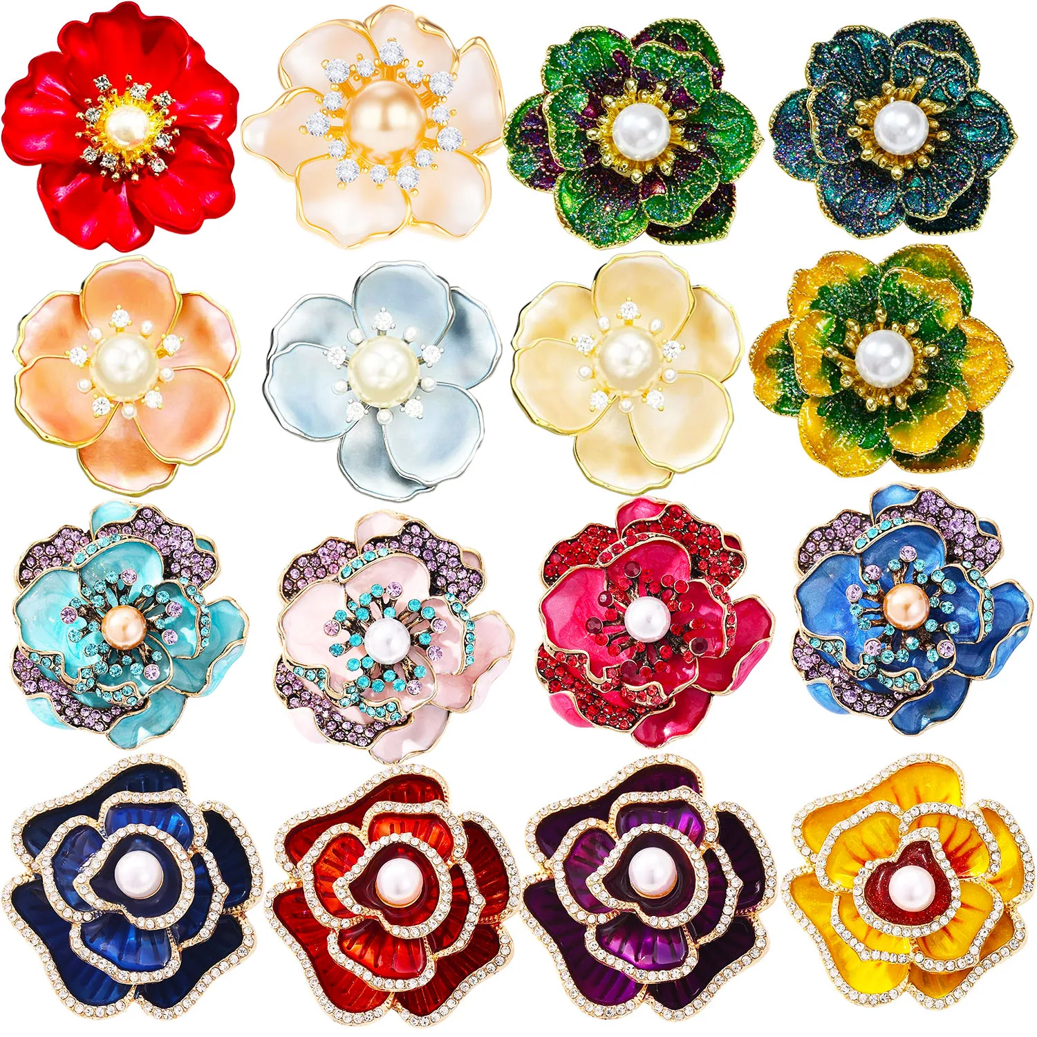 Fashionable Drip Oil Flower Brooch, Light Luxury, High End, Chest Design, Niche Pin, Suit AccessoriesXZ-0193